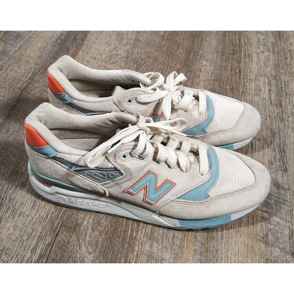 New Balance 998 Women' s 11 W998GMR Miami Sea Salt Made in USA Suede Sneaker